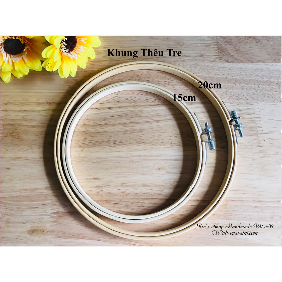 Khung Thêu Tre Kích Cỡ 15cm/18cm/20cm/30cm/ 34cm Dùng Căng Vải Thêu Tay, Thêu Trang Trí, Treo Decor nhà cửa xinh xắn