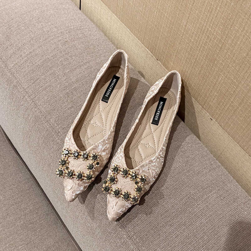 Giày Búp Bê Đế Mềm Mũi Nhọn Thời Trang Mùa Xuân Cho Nữ