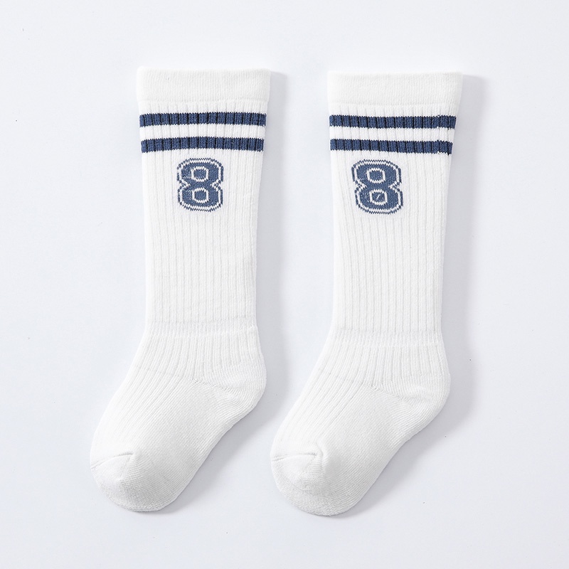 Vớ Cotton Cao Qua Gối Dày Dặn Họa Tiết Kẻ Sọc Màu Sắc Trơn Giữ Ấm Mùa Thu Cho Bé