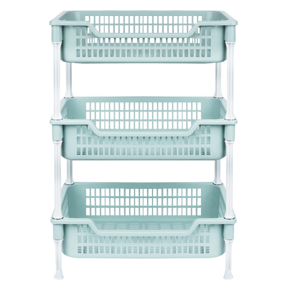 HomeBase API Giá 3 tầng bằng nhựa thân thiện với môi trường Thái Lan W43xH59xD30cm màu xanh lá cây