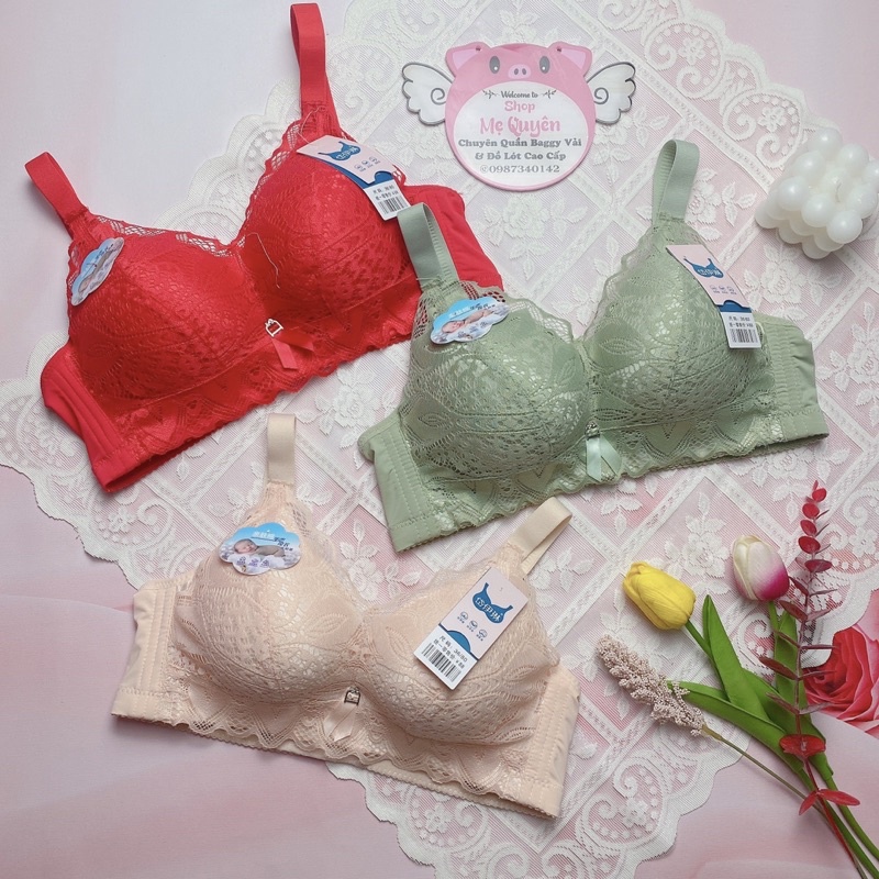 Áo lót ren không gọng mút vừa 2,5cm ôm ngực, mút mềm cho nàng tự tin tôn vòng 1 đầy đặn