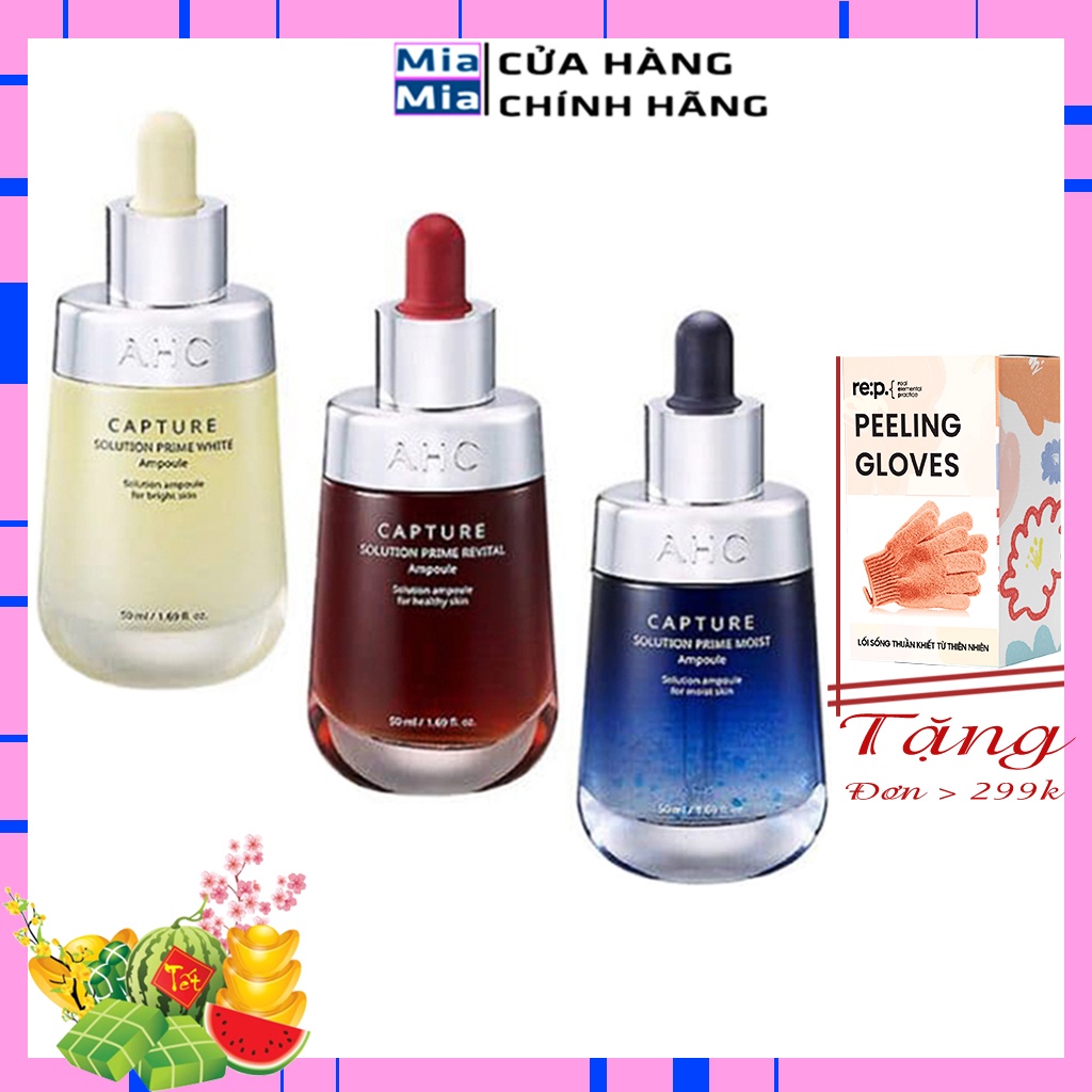 Serum Tinh Chất AHC Capture Solution Prime White Moist Revital Ampoule Dưỡng Trắng Cấp Ẩm 50ml [ MẪU MỚI NHẤT]