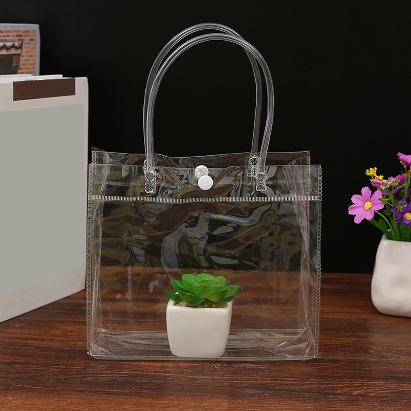 Túi chống nước 1pc Clear Tote, Túi mua sắm trong suốt PVC, Túi xách đeo vai, Túi lưu trữ du lịch môi trường Túi đựng giày