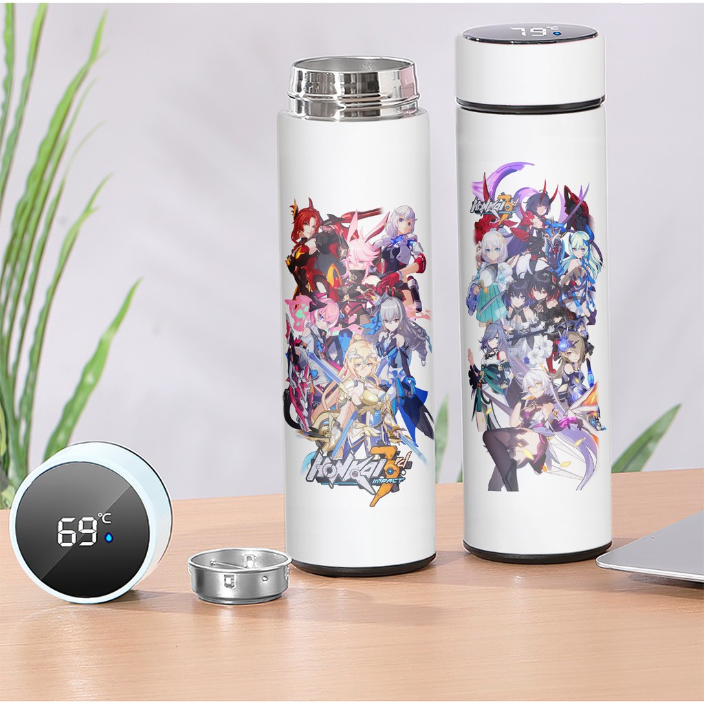 Bình Giữ Nhiệt Honkai Impact 3 Lõi INOX (có đèn báo nhiệt độ)