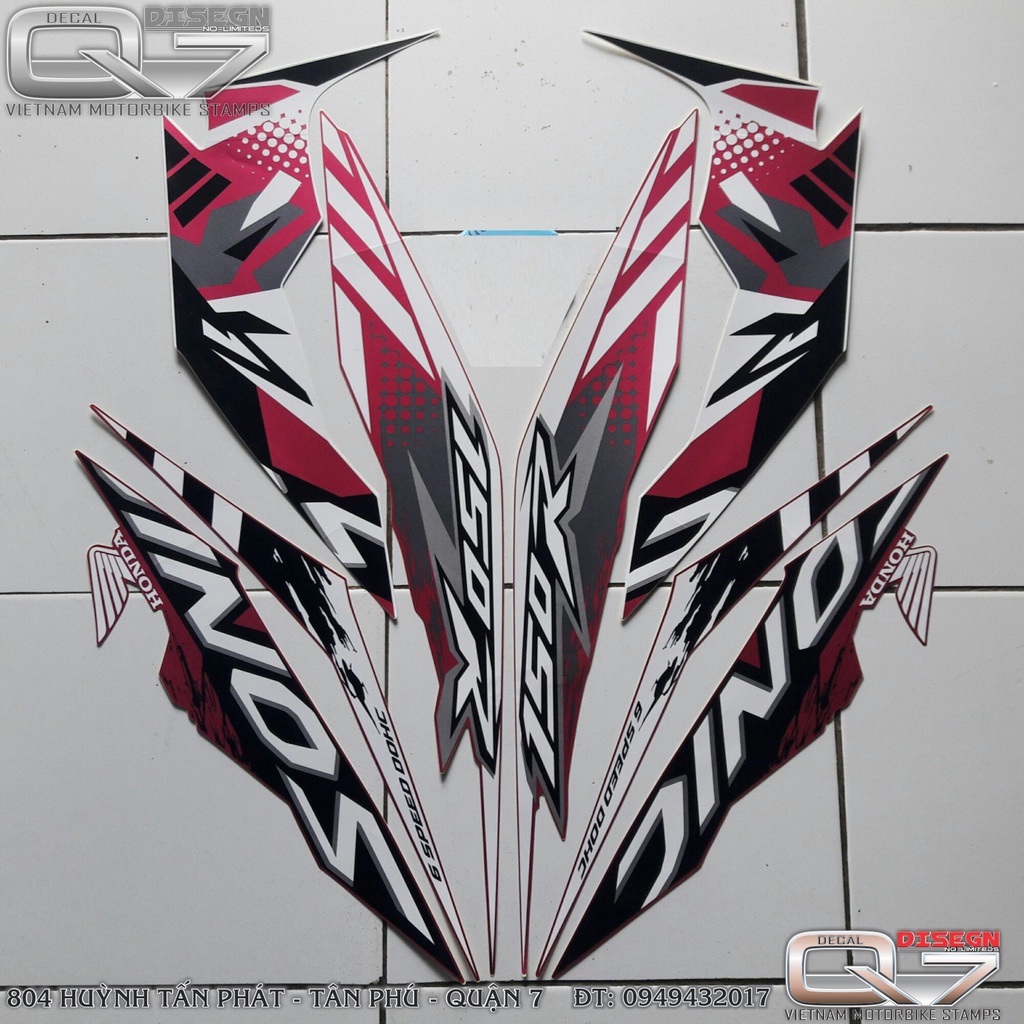 Tem Rời SONIC 150 Đỏ Đen - decalq7