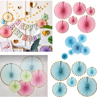 Set quạt giấy ép kim trang trí sinh nhật happy birthday Trang trí tiệc siêu hot 2022