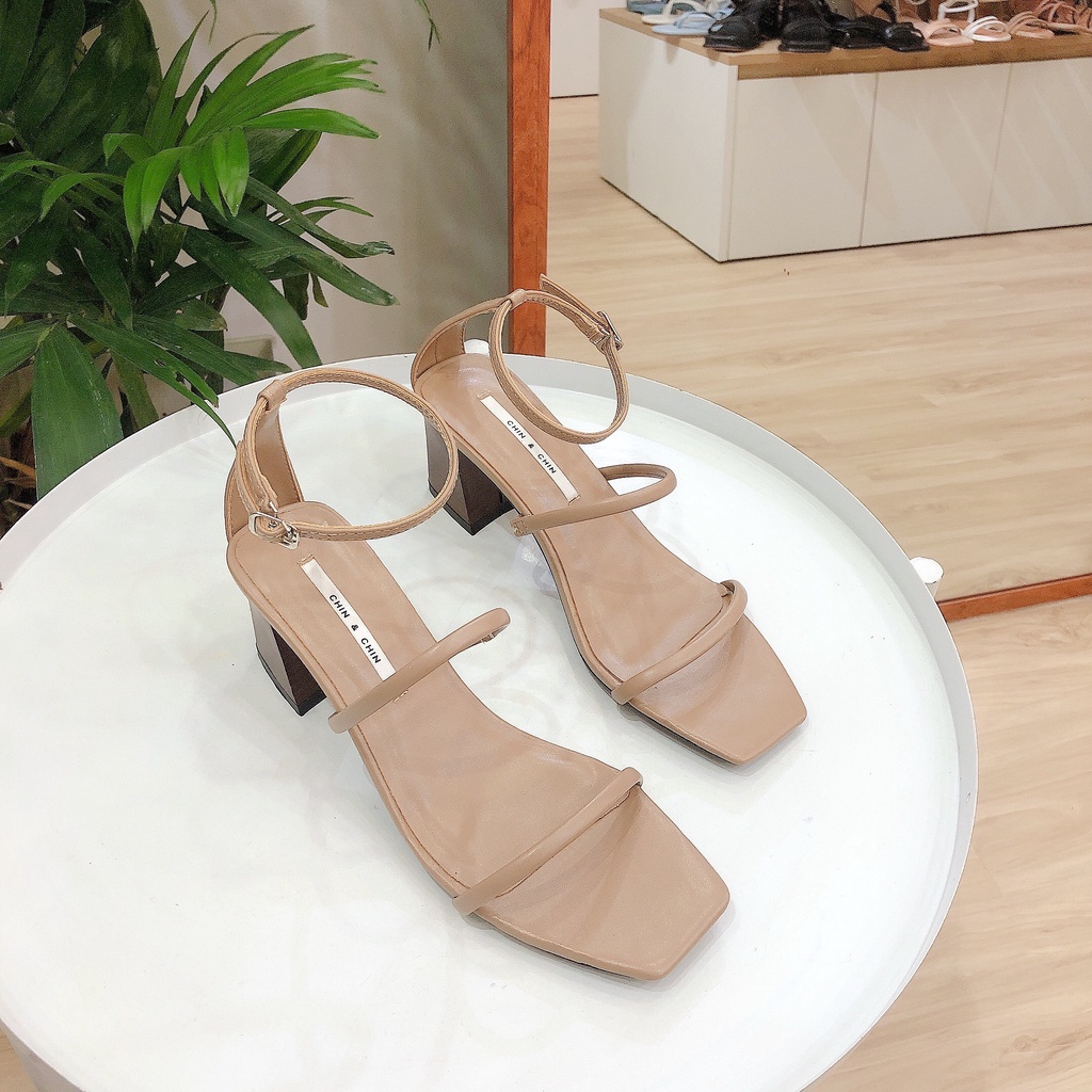 GIÀY SANDAL NỮ CHIN CHIN 2 QUAI ÔM CHÂN CAO 6P HÀNG VNXK