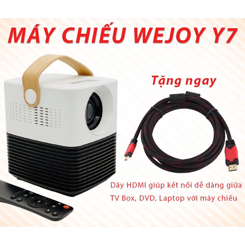 [Tặng kèm dây HDMI] Máy chiếu Wejoy Y7 - Xem phim Full HD 1080P - Hệ điều hành android 6.0 đủ các kết nối tiện lợi