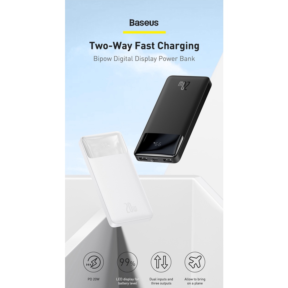 Pin sạc dự phòng Baseus Bipow Digital Display Power Bank 15W