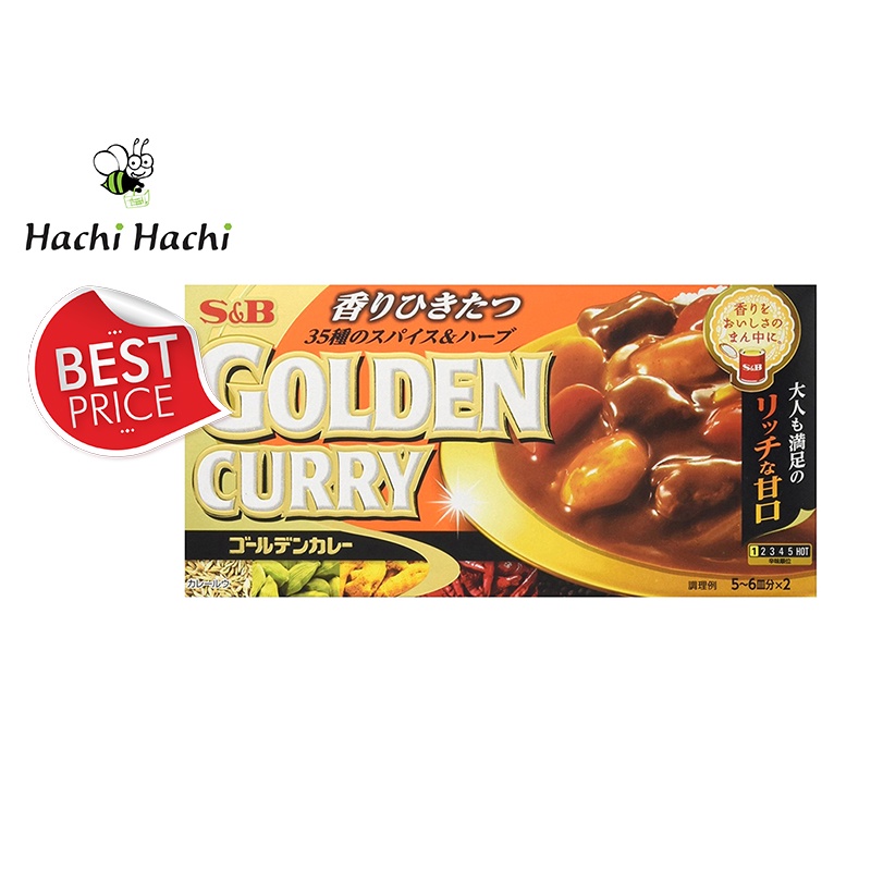 Viên cà ri Golden Curry vị mặn ngọt S&B foods 198g (8 viên) Hachi Hachi Japan Shop