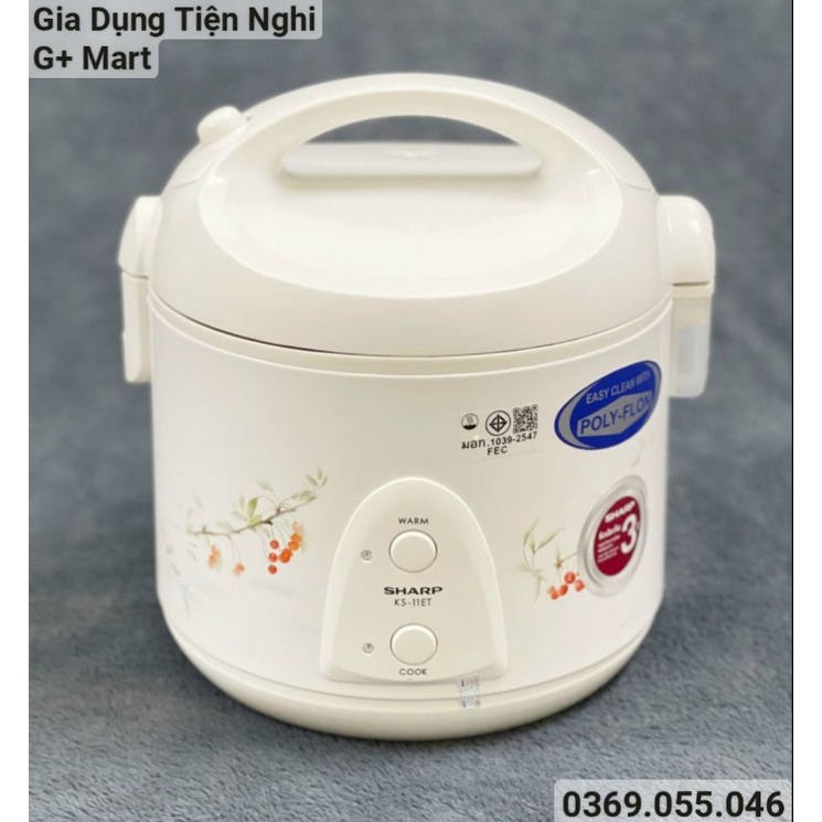 Nồi Cơm Điện Cao Cấp SHARP KS-11ET Nhập Khẩu Thái Lan 485W 1,0L Bảo hành 12 tháng - Giadungtiennghigmart