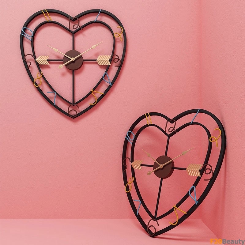 Đồng hồ treo tường trái tim Cupid - BH 12 tháng - F20Beauty - Phong cách hiện đại