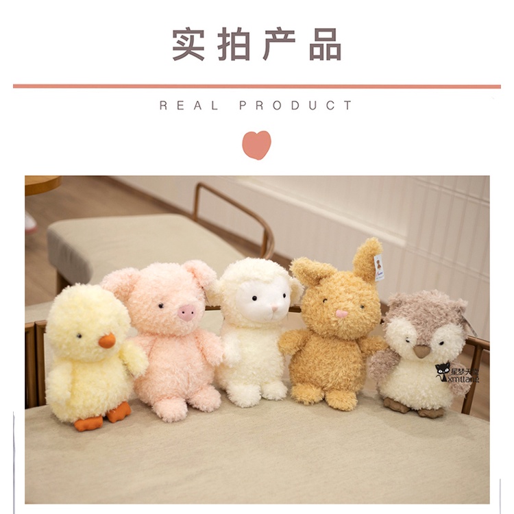 Thú Nhồi Bông Hình Heo/Thỏ/Cừu Cỡ Nhỏ Dễ Thương Dùng Làm Quà Tặng Sinh Nhật Cho Bé