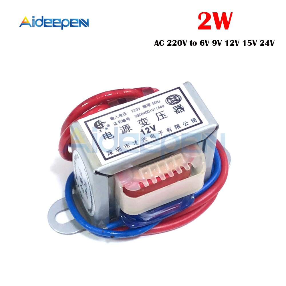 Thiết Bị Chuyển Đổi Điện Áp Ac 220v Sang 6v 9v 12v 15v 24v 2w Ei 50hz ~ 60hz 2 Dây Đồng