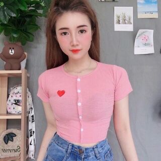 Áo coptop in tim trước