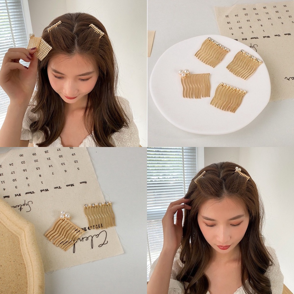 Kẹp Tóc Mái Bằng Kim Loại Đơn Giản Dễ Thương Cho Nữ