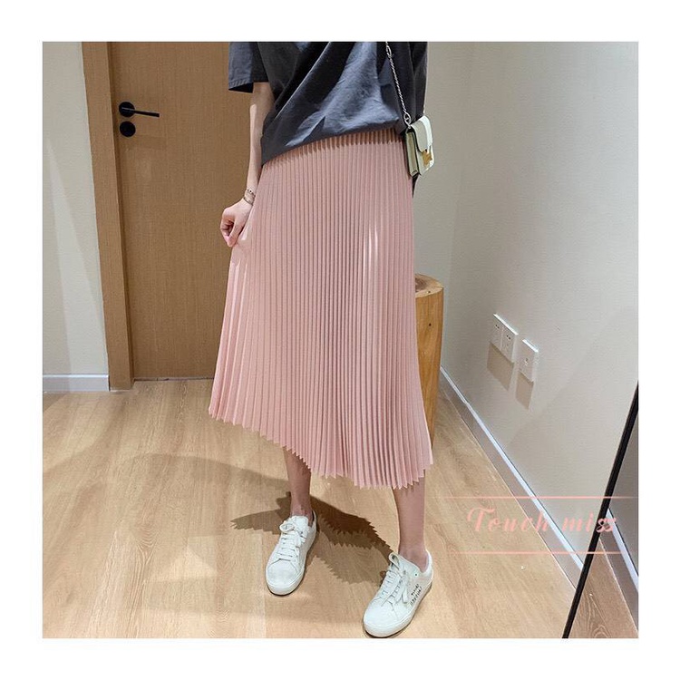 Chân Váy Dập Ly Dài Qua Gối Style Vintage Lapi VN Chân Váy Midi 2 Lớp Có Khóa Kéo, Kèm Ảnh Thật