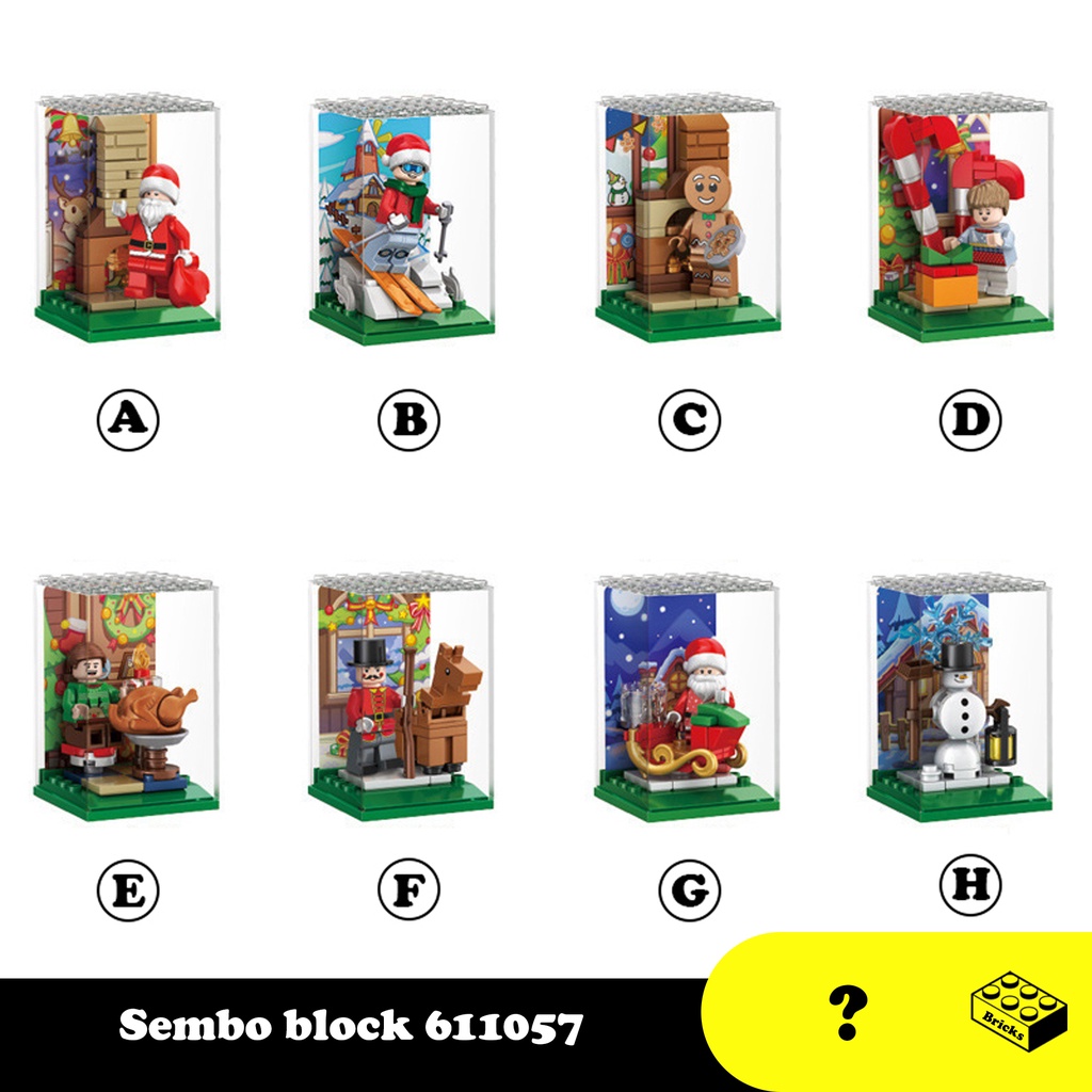 Đồ chơi Lắp ráp Trang trí Noel giáng sinh, Sembo Block 611057 Xếp hình quả tặng minifigures