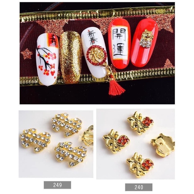 Charm Tết trang trí móng tay