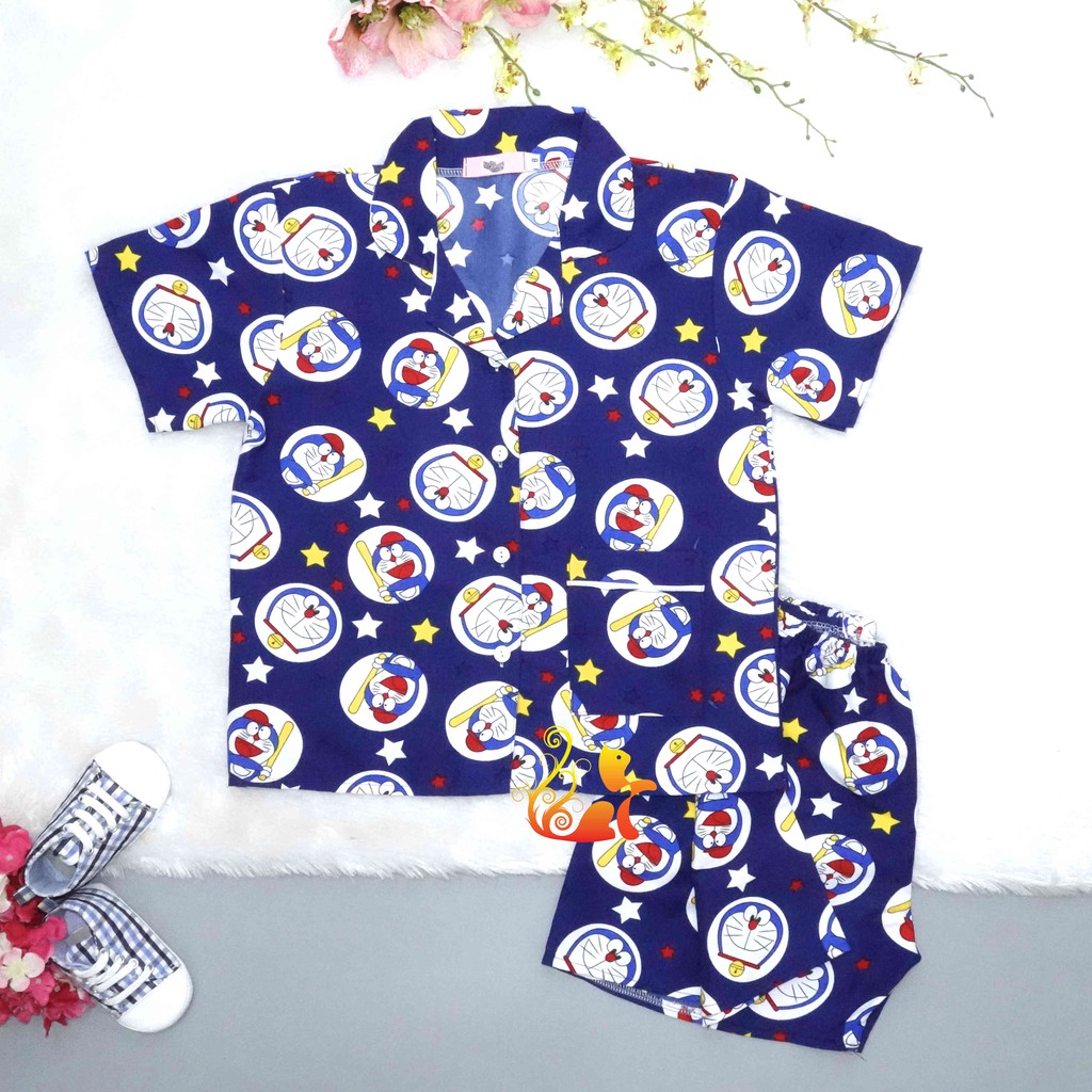 Đồ Mặc Nhà &quot;Chú mèo máy - Bóng chày&quot; Pijama Kate Thái - Cho Bé 16kg - 38kg.