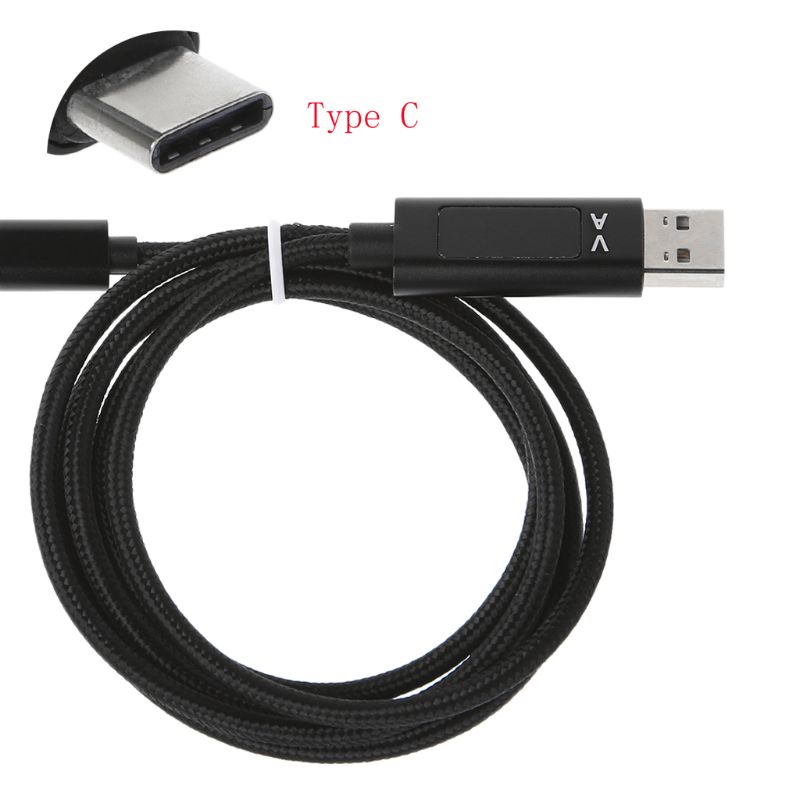 Dây Cáp Sạc Nhanh Iwon Usb C Có Màn Hình Led Hiển Thị Điện Áp Cho Samsung S10 S9 Note 9 Xiaomi 9 / 8 Huawei Oneplus