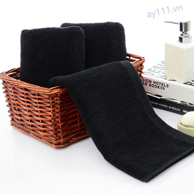 Khăn tắm cotton màu đen đa năng siêu bền tiện dụng cho khách sạn/tập thể thao
