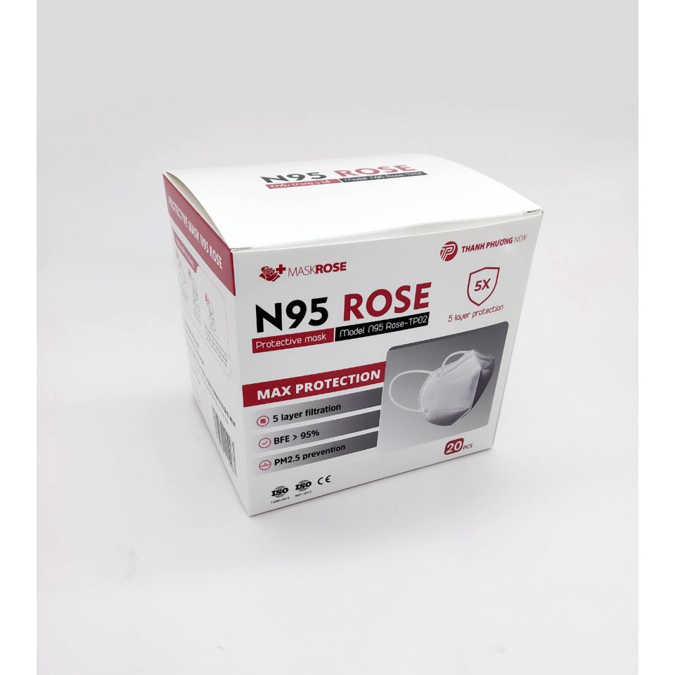 Khẩu Trang N95 Rose Chính Hãng,Công Nghệ Hàn Quốc ,Khẩu Trang Y Tế 5 Lớp, Kháng Khuẩn Chống Bụi Siêu Mịn