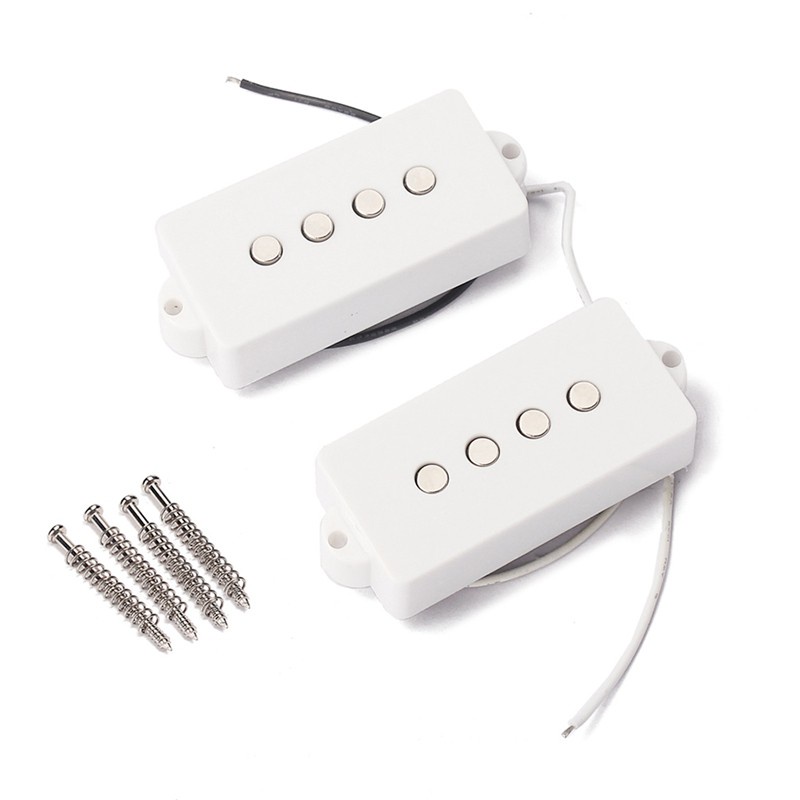 1Pair 4 String Noiseless Pickup White for Precision P-Bass Guitar