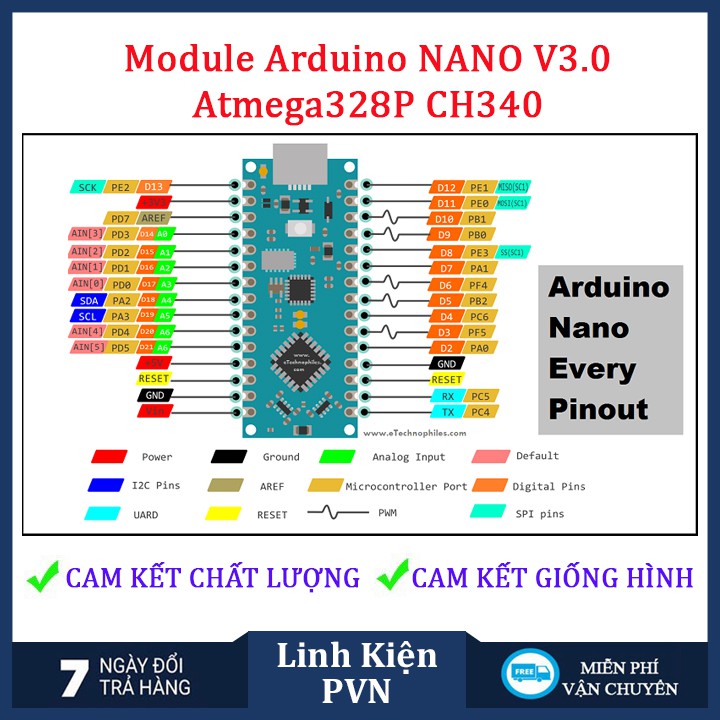 ✅ [BẢO HÀN 6 THÁNG] Module arduino NANO V3.0 Atmega328P CH340