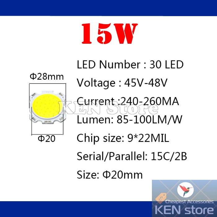 Bóng led 3W 5W 7W 10W 12W 15W đường kính 28mm