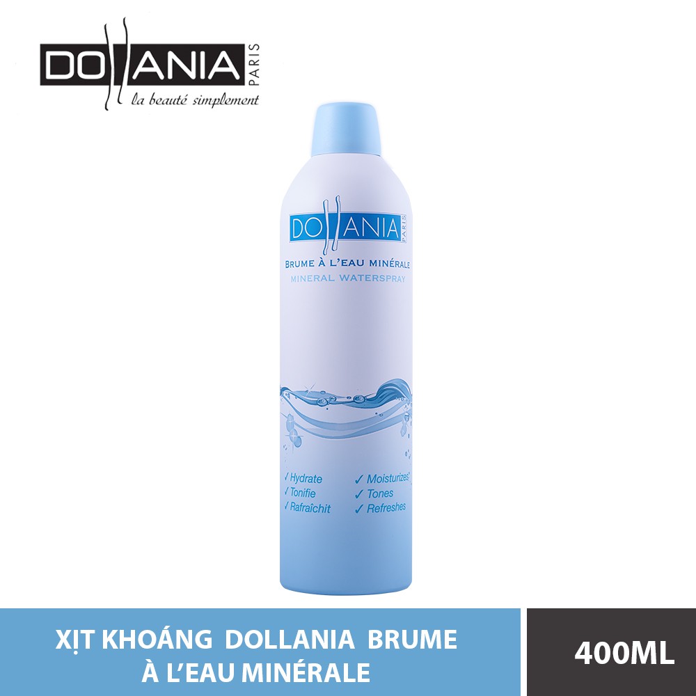 Bộ 2 Xịt khoáng dưỡng da cấp ẩm tức thì Dollania Brume Minerale cho làn da ẩm mượt mịn màng 400ml
