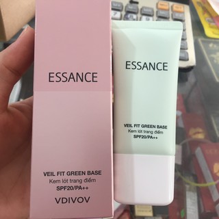 CHÍNH HÃNG Kem lót hiệu chỉnh sắc da kiểm soát dầu Essance Veil Fit Green Base SPF20 PA++ 30ml
