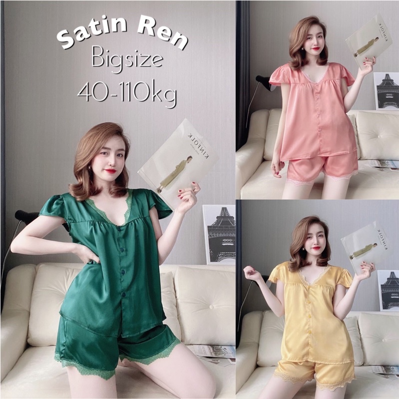 (45-100kg) Đồ Bộ Bigsize Satin Ren cao cấp