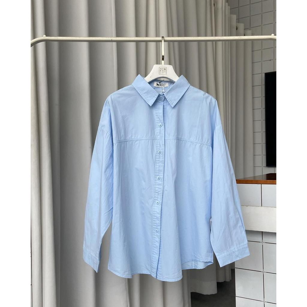 Áo sơ mi cài nút lưng cotton cao cấp tông pastel - AV867