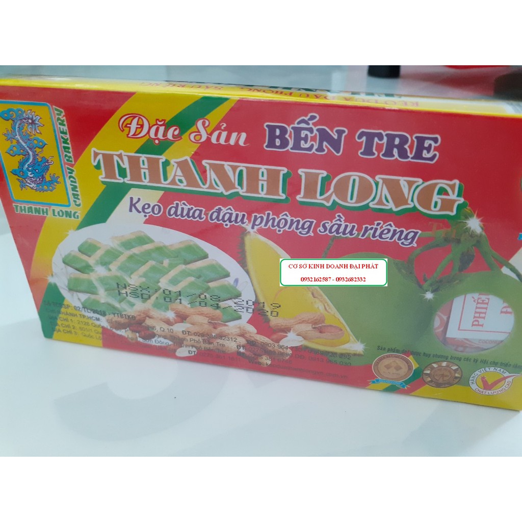 KẸO DỪA BẾN TRE ĐẬU PHỘNG SẦU RIÊNG 300G HIỆU THANH LONG