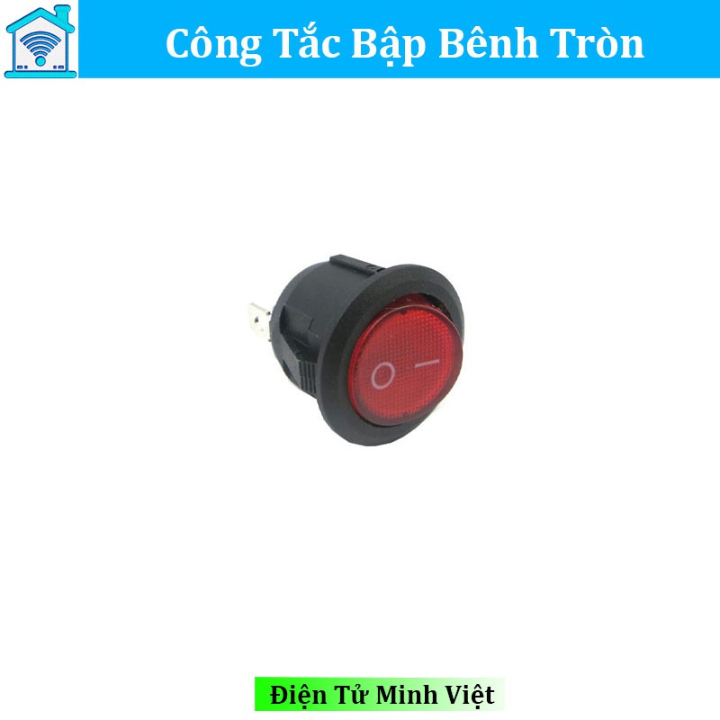 Công Tắc Bập Bênh Tròn Có Đèn 3 Chân KCD2 6A 250V