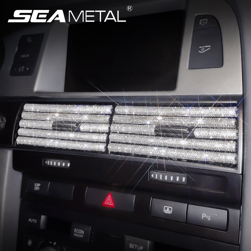 Dây trang trí lỗ thông khí xe hơi SEAMETAL đính đá pha lê nhiều màu sắc
