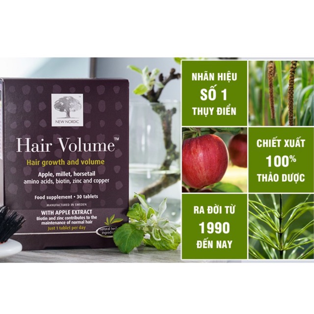 Hair Volume - giúp mọc tóc, giảm rụng tóc, ngăn ngừa tóc bạc còn dưỡng tóc