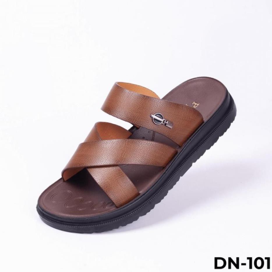 Dép sandal nam da bò cao cấp - Dép xăng đan tăng chiều cao TOPMAN DN 101