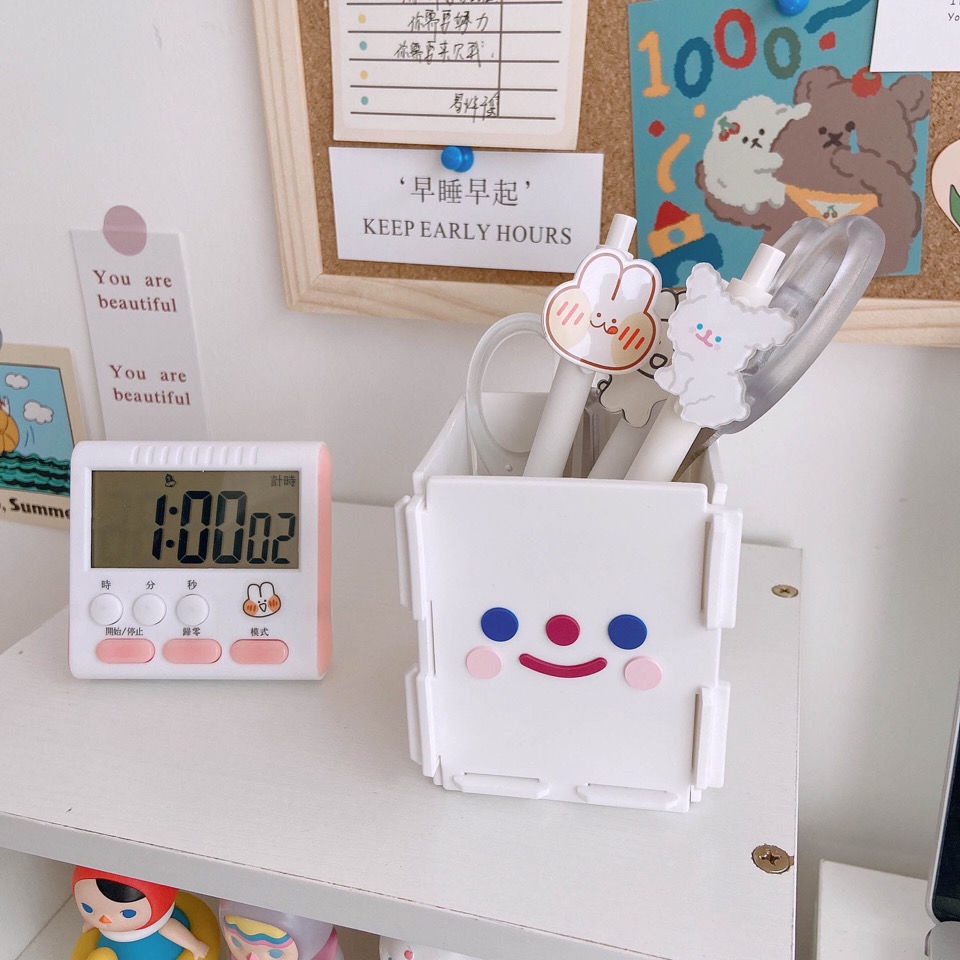 Ống Cắm Bút Dẻo Tự Lắp Ráp Tiện Lợi Nhiều Mẫu Hoạt Hình Xinh Xắn Kệ Đựng Viết Mỹ Phẩm Cute Dành Cho Học Sinh