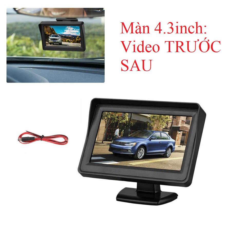 Màn Hình LCD 4.3 Inch Hiển Thị Camera Trước, Camera Sau, Hỗ Trợ 2 Cổng Kết Nối AV [Loại Đứng]