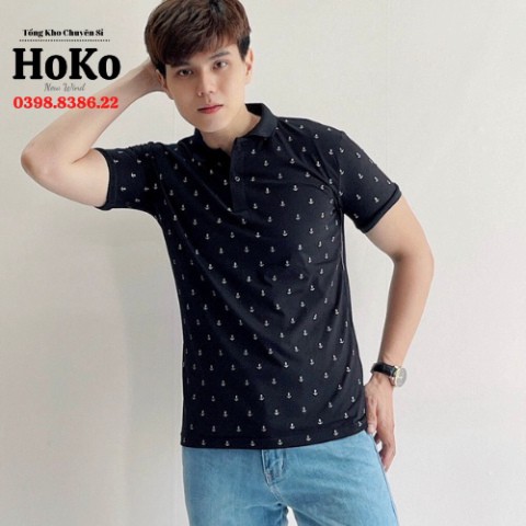 HOKO Áo PoLo Nam Nữ , Áo PoLo Đôi Họa Tiết Mỏ Neo Thiết Kế Chuẩn Sang | BigBuy360 - bigbuy360.vn