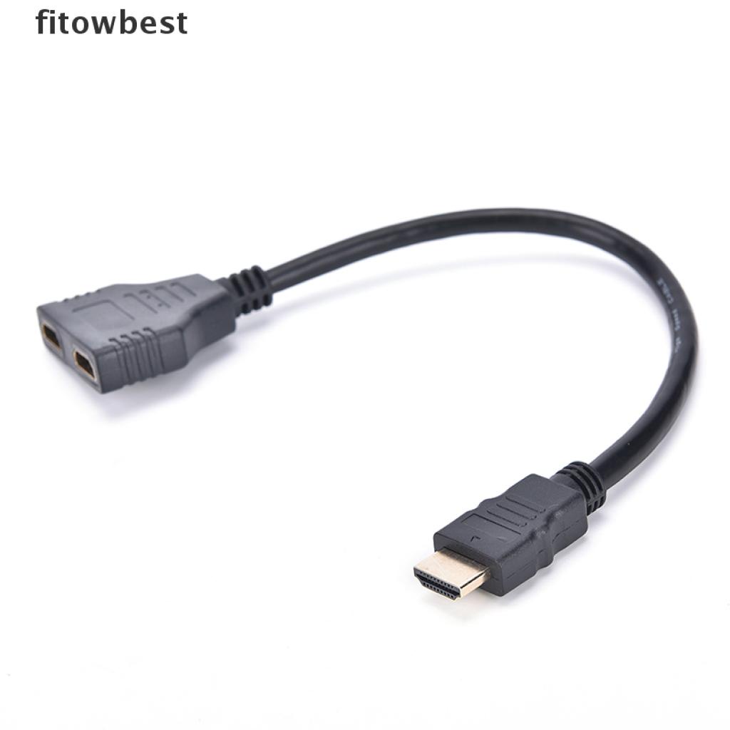 Fbvn New 1080P HDMI Port Male to 2 Female 1 In 2 Out Splitter Cable Adapter Converter Jelly