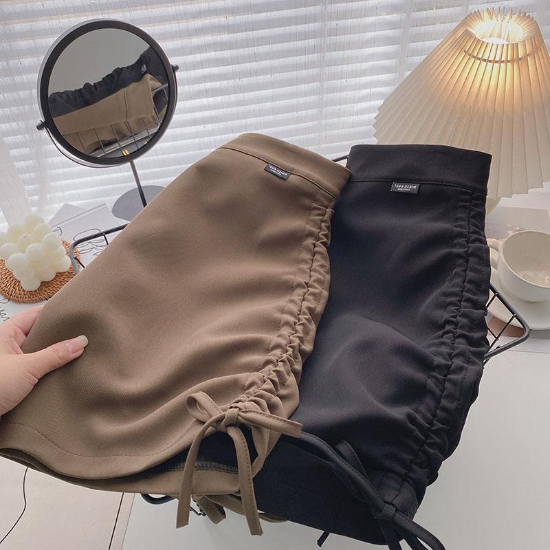 Chân Váy Ngắn Chữ a Lưng Cao Thiết Kế Dây Rút Thời Trang Mùa Thu Mới Cho Nữ