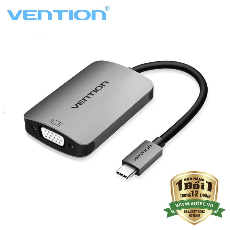 [Mã 2404EL10K giảm 10K đơn 20K] Cáp chuyển đổi Type- C ra HDMI + VGA Vention CGKHA - BEN