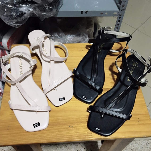 [Rẻ vô địch] Dép sandal nữ đế bệt xỏ ngón da lì đơn giản hót hít