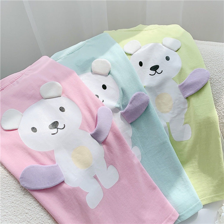 Đầm dài vừa phải họa tiết hoạt hình thời trang mùa hè 2022 dành cho bé gái