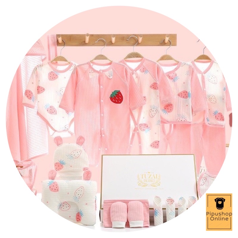 Set đồ sơ sinh coton quà tặng cáo cấp cho bé có hộp - túi sang chảnh