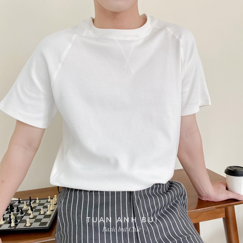 A2075 - Áo phông trơn cổ chần chỉ V | BigBuy360 - bigbuy360.vn