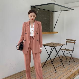 Bộ Áo Khoác Vest Tay Dài Kèm Chân Váy Ngắn Kiểu Dáng Thanh Lịch Theo Phong Cách Hàn Quốc Cho Nữ